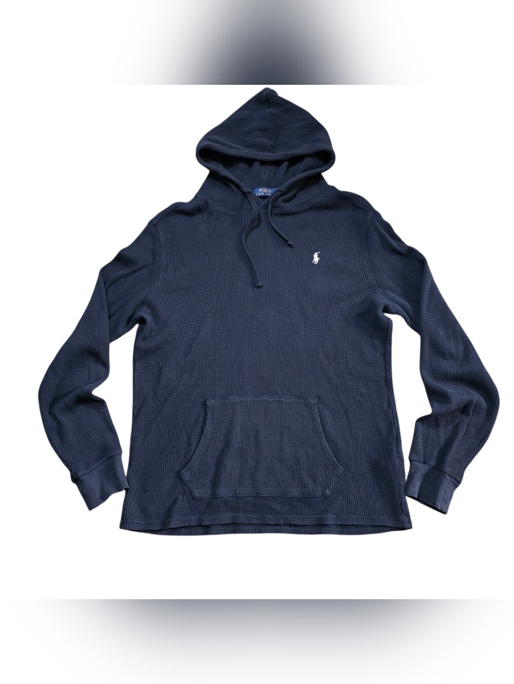 Polo by Ralph Lauren Navy Hooded Thermal Long Sleeve Shirt